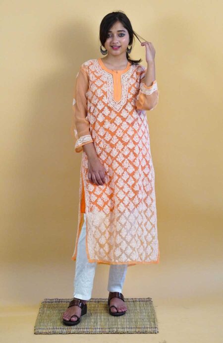 Chiffon Straight Kurti 100014